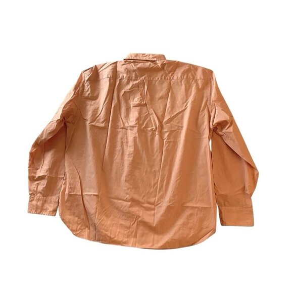 J.Crew Button Up Orange Long Sleeve 2-Ply Cotton Shirt Mens Size XL / 17-17.5 - Picture 2 of 8
